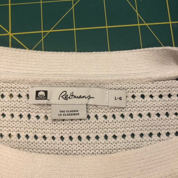 2/$10 Reitmans White 3/4 Sleeve Sweater - Picture 2 of 4